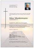 Trauerbrief "Steg 1"